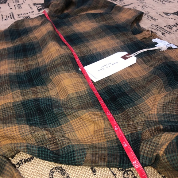 Day To Day Blu Pepper NWT! Darlah Green/Yellow Plaid Wrap Waist Tie Ruffle Dress - Picture 11 of 13